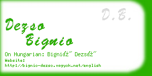 dezso bignio business card